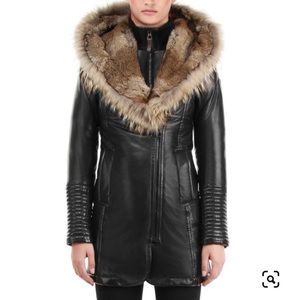 Rudsak winter jacket leather & fur medium